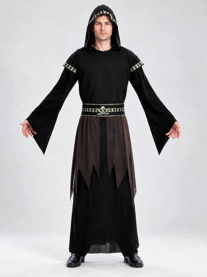 Dark Wizard Costume with Hood and Belt