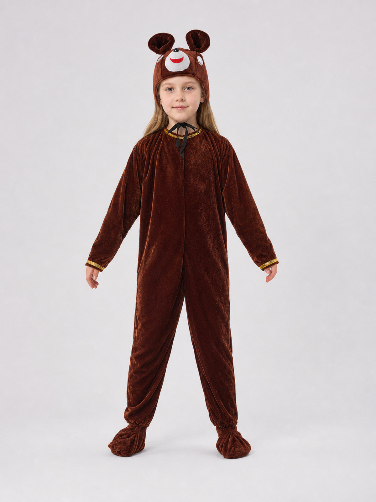 Bear Carnival Costume: Hooded Jumpsuit front view