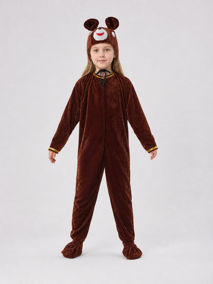Bear Carnival Costume: Hooded Jumpsuit front view