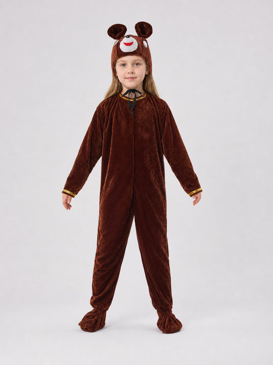 Bear Carnival Costume: Hooded Jumpsuit front view