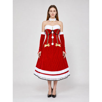 Red Carnival Costume with a Full Skirt