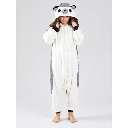 Kigurumi Hooded Pajama with Ears and Tail on-model view