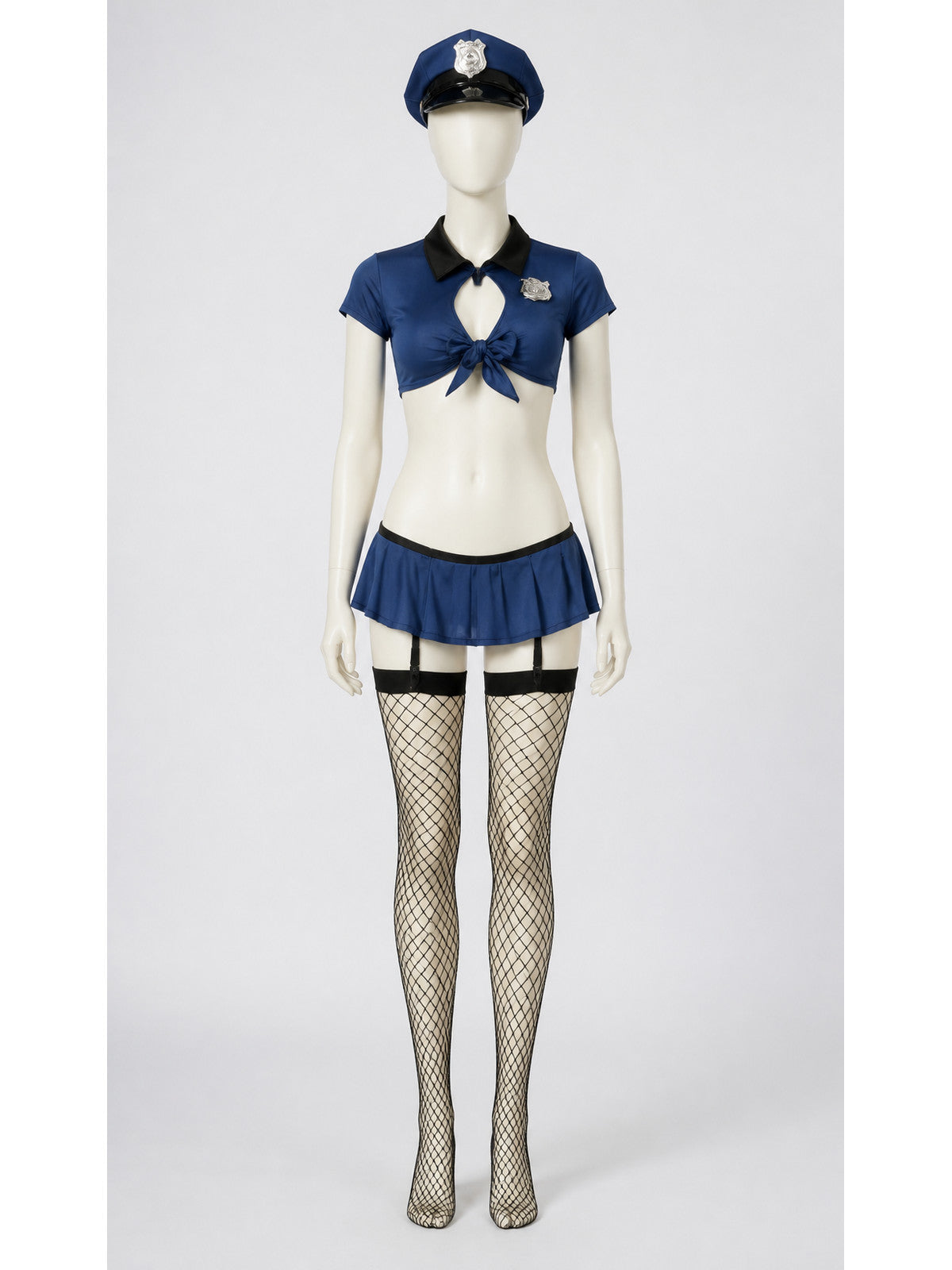 Police Costume with Cropped Top and Skirt main product view