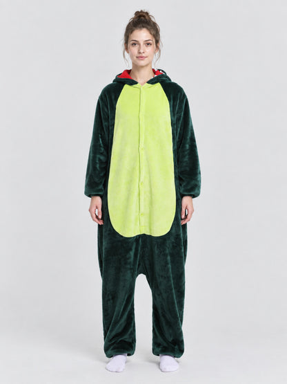 Dark green kigurumi pajama with hood and spikes