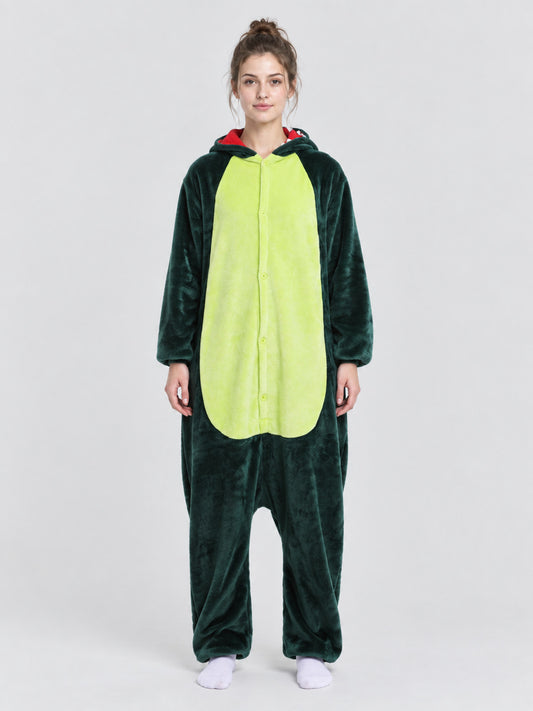 Dark green kigurumi pajama with hood and spikes