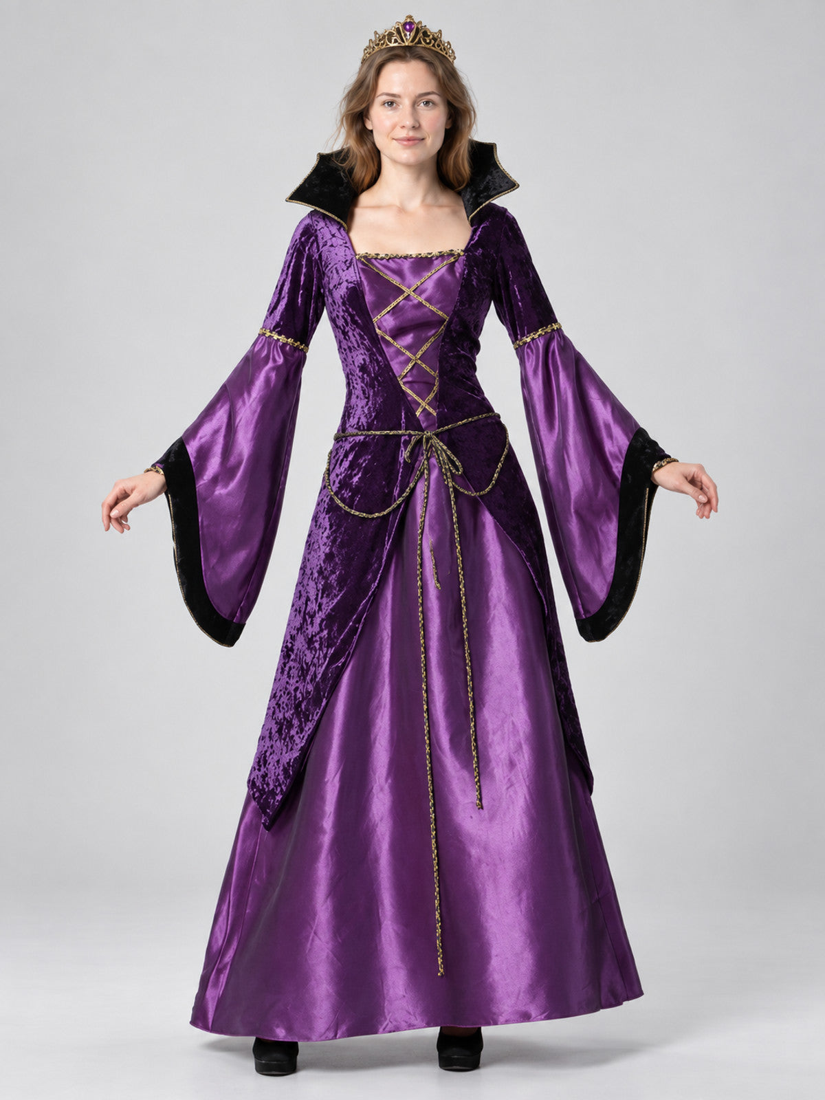 Vampire Carnival Costume with Dress, Crown, and Belt