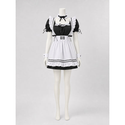 Anime Cosplay Costume, Black-and-White Uniform with Apron