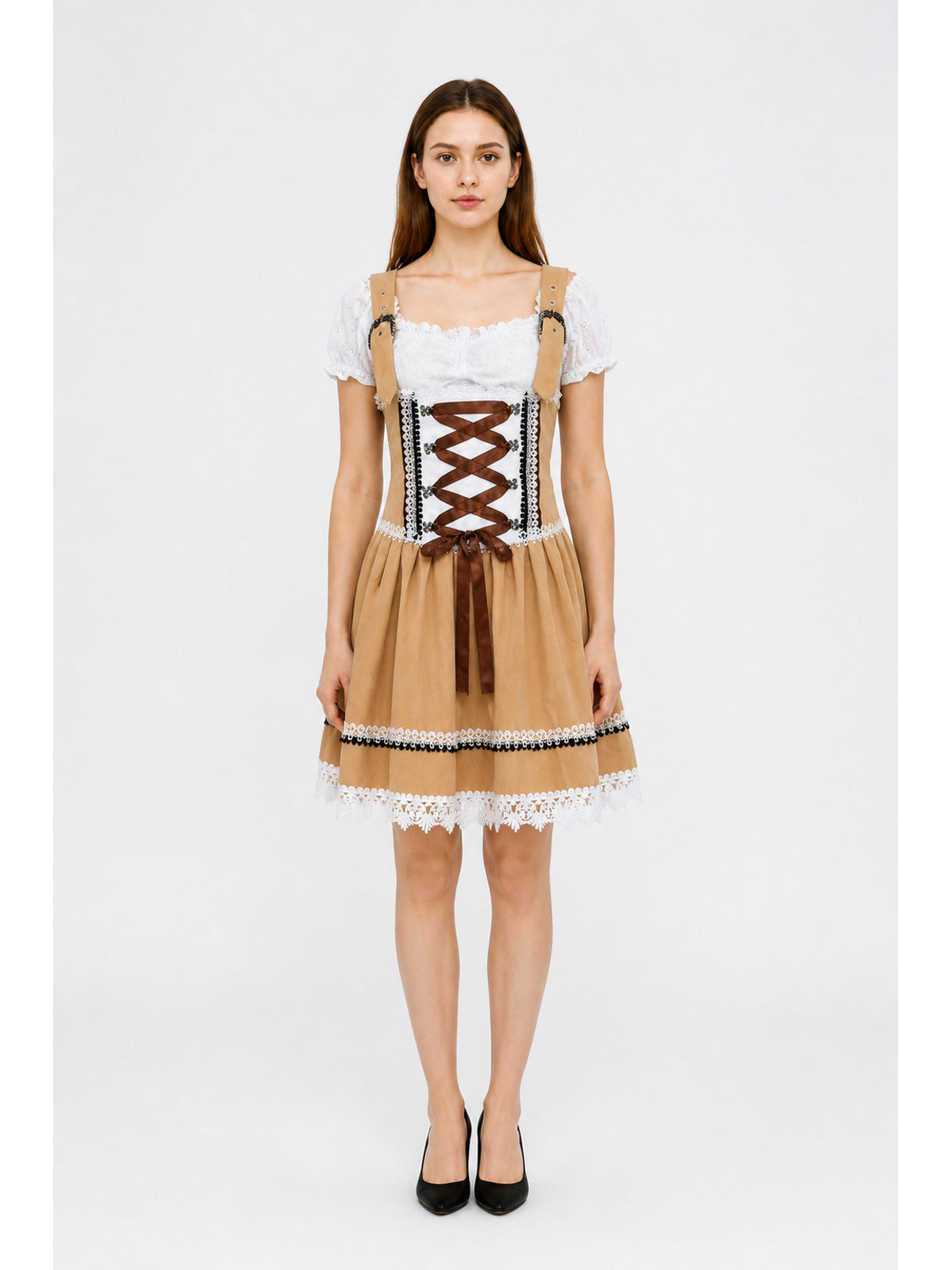 Bavarian-Style Dress with Lacing and Lace main product view
