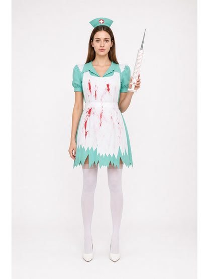 Medical Costume with Red Blood Spots for Halloween main product view