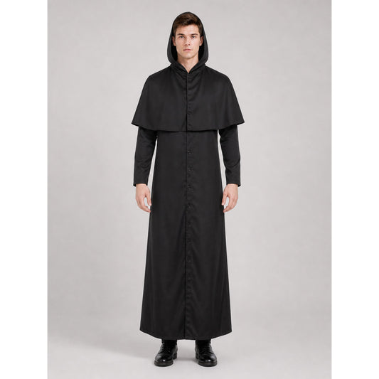 Halloween Costume: Black Hooded Cloak