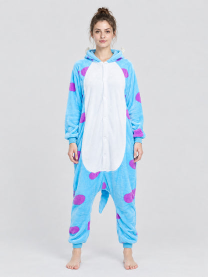 Kigurumi Jumpsuit with Hood and Decorative Tail