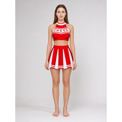 Stage Costume: Red Top and Skirt with White Stripes