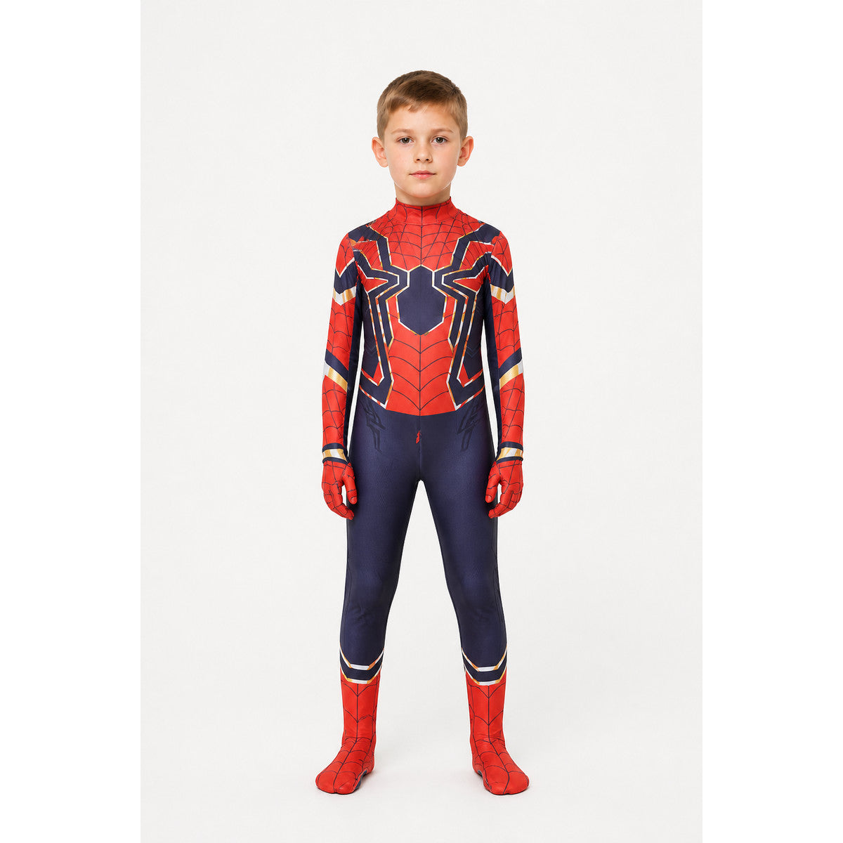 Spider-Man Costume with Mask, Red with Black Pattern main product view