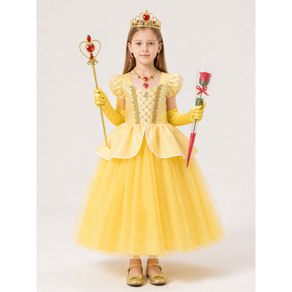 Princess Costume with Yellow Dress for Halloween main product view