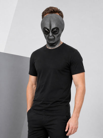 Black and Gray Alien Halloween Mask