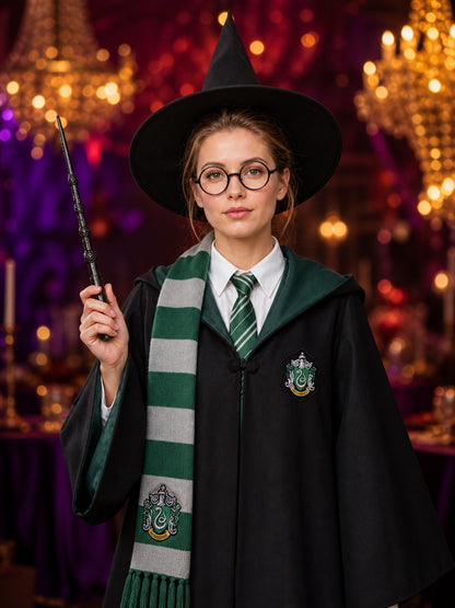Slytherin Hooded Robe for Cosplay and Halloween