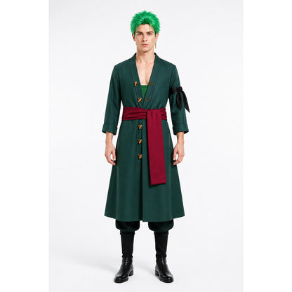 Roronoa Zoro Cosplay Costume in Green with Wig and Earrings main product view