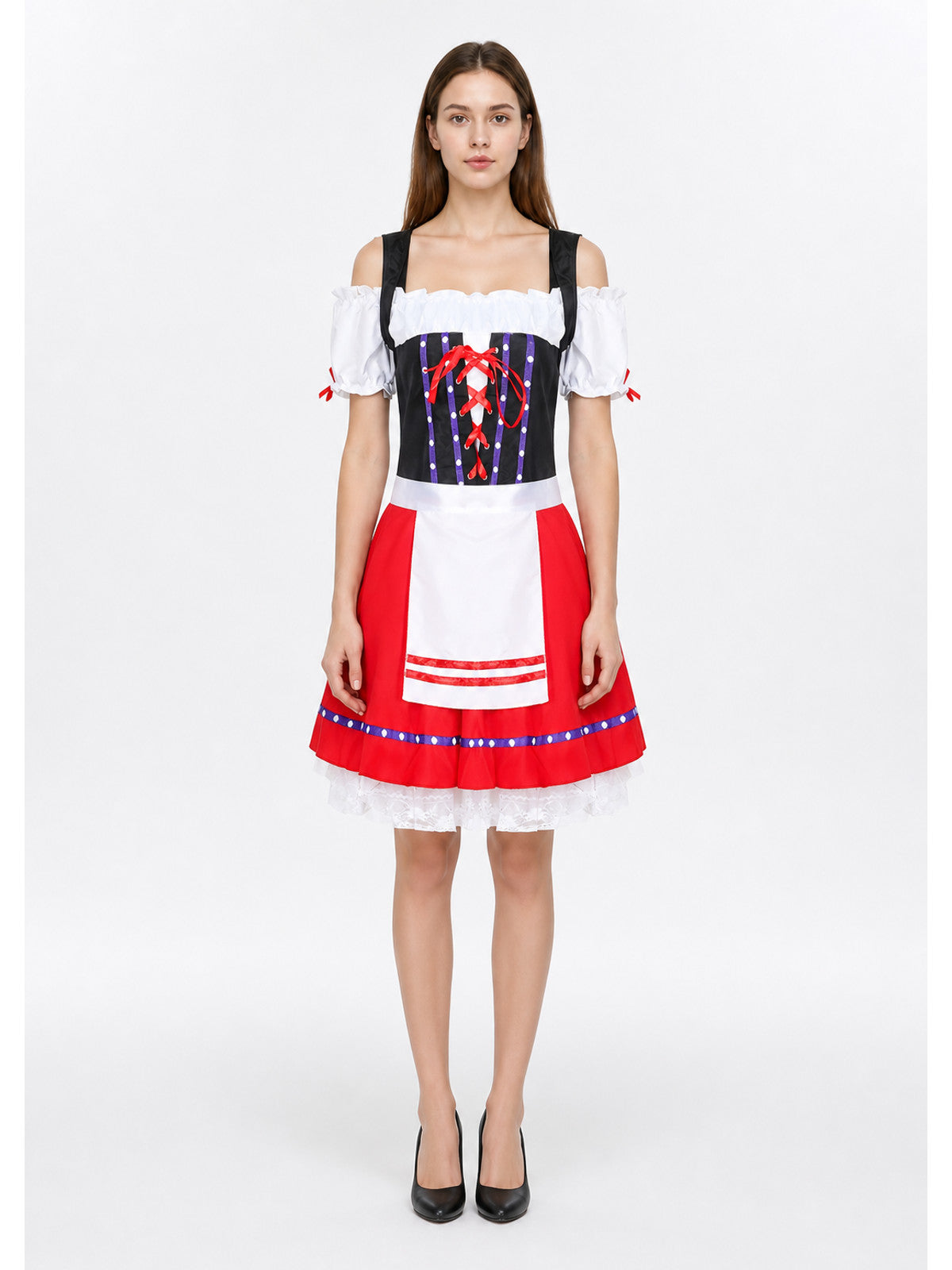 Oktoberfest Dress with Apron and Red Lacing main product view