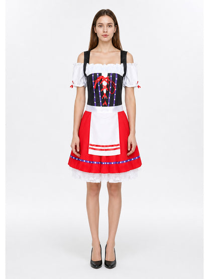 Oktoberfest Dress with Apron and Red Lacing main product view