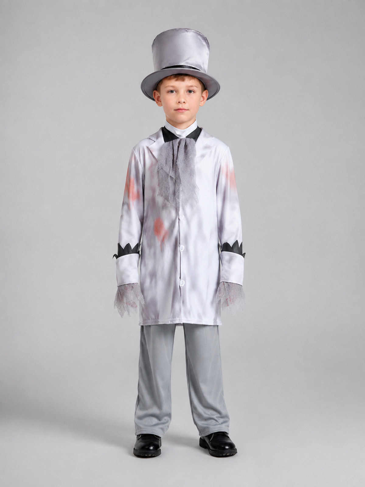 Children’s costume with a jacket and top hat on-model view
