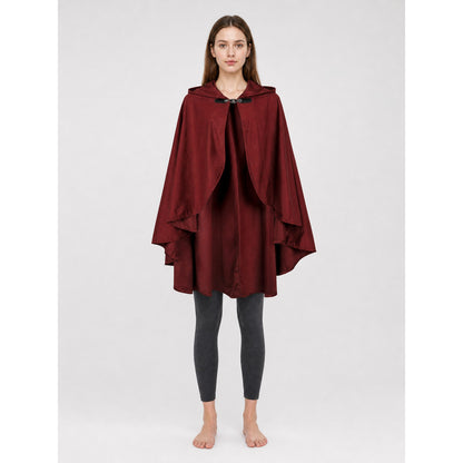 Burgundy Hooded Costume Cloak for Cosplay