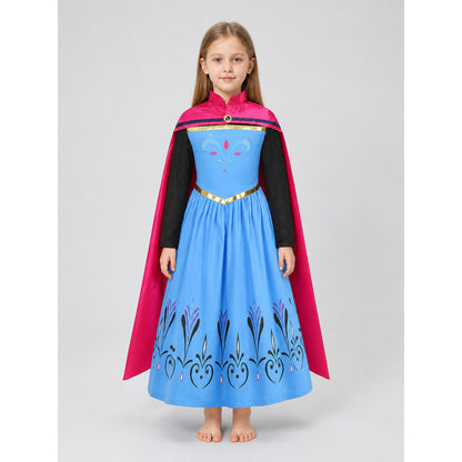 Children’s Elsa Princess Costume with Cape for Parties on-model view