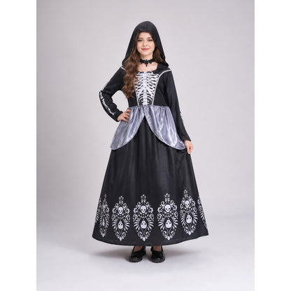 Vampire Cosplay Dress with Hood and Necklace
