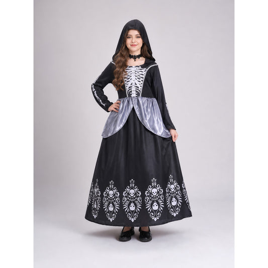 Vampire Cosplay Dress with Hood and Necklace