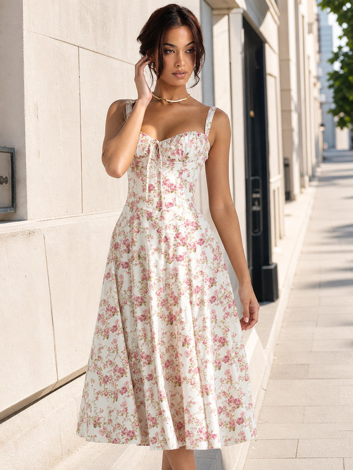 Women's Summer Floral Print Sundress main product view