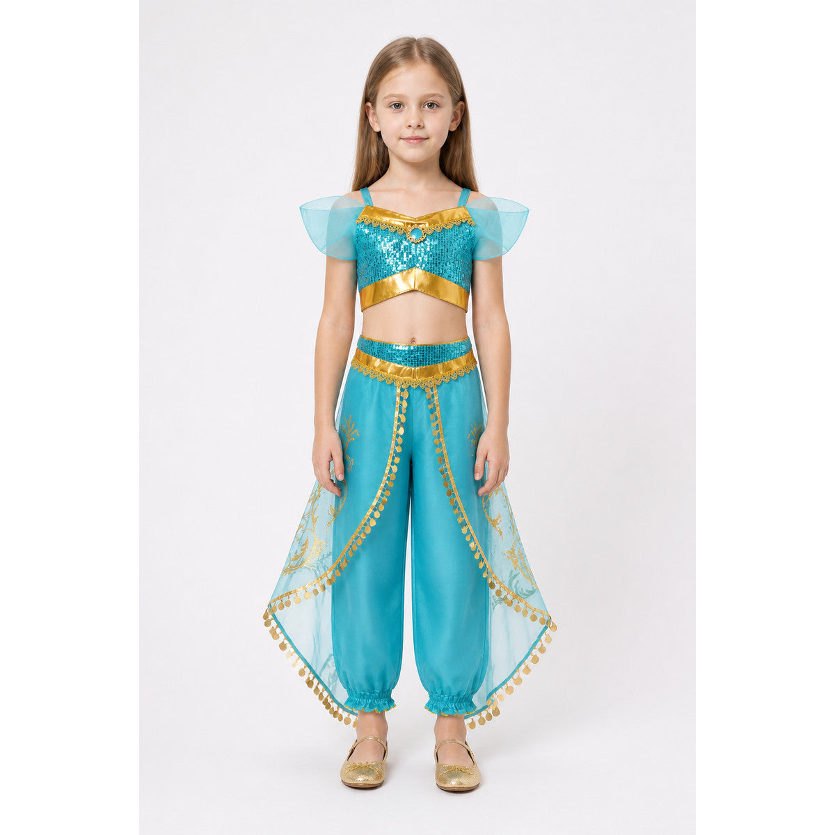 Fairytale Girls’ Costume in Turquoise with Sequins main product view