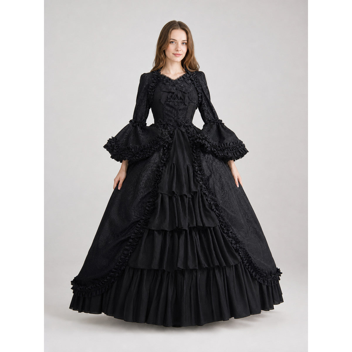 Gothic Lolita Dress with Long Sleeves and Lace