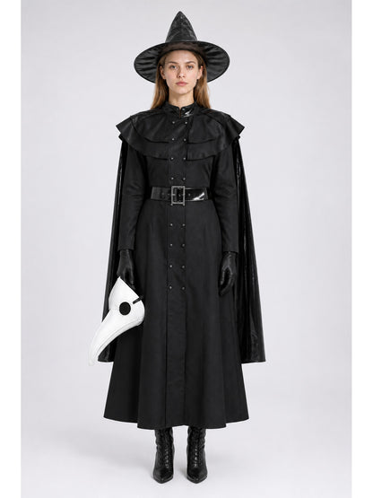 Plague Doctor Costume with Mask, Hat, and Gloves main product view