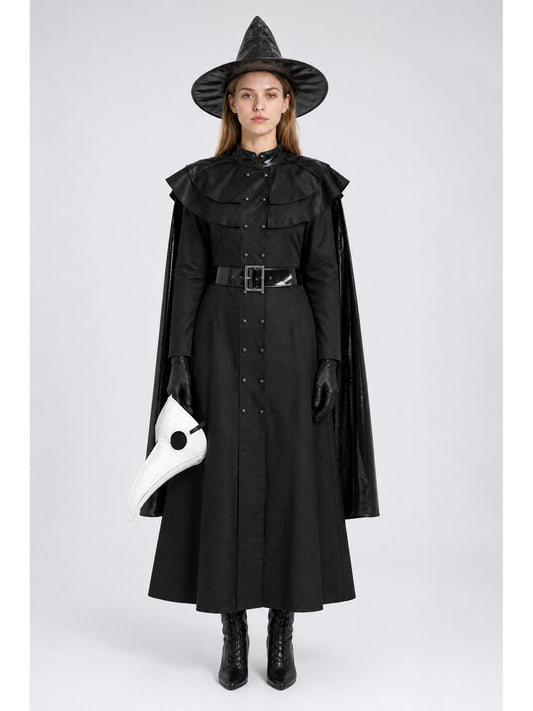 Plague Doctor Costume with Mask, Hat, and Gloves main product view