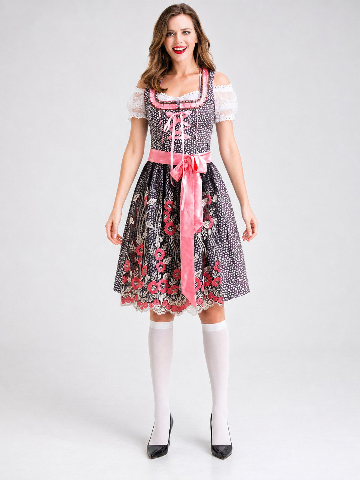 Bavarian-Style Cosplay Dress with a Bow