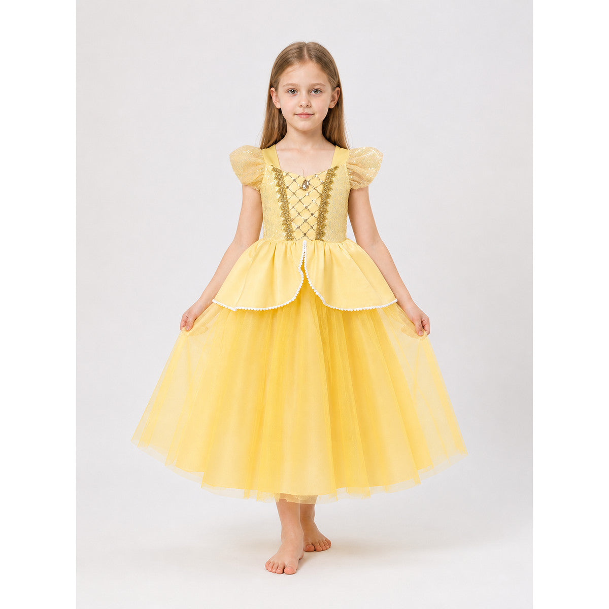 Yellow Princess Carnival Dress for Cosplay and Parties main product view