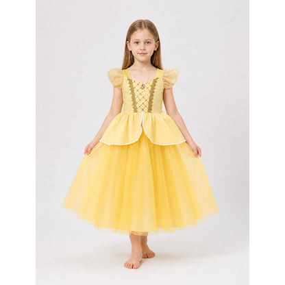 Yellow Princess Carnival Dress for Cosplay and Parties main product view