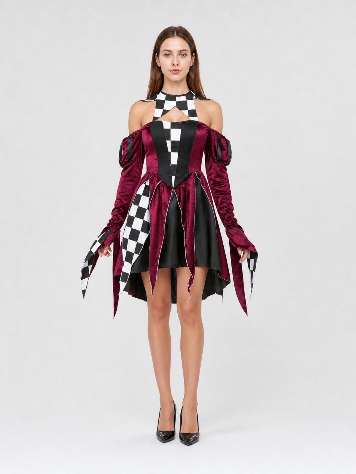 Retro Court Ball-Style Dress for Cosplay on-model view