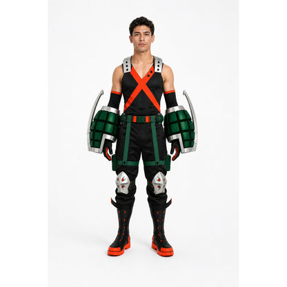 Anime cosplay costume with green bracers main product view