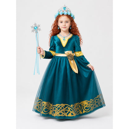 Blue-Green Princess Costume for Halloween main product view