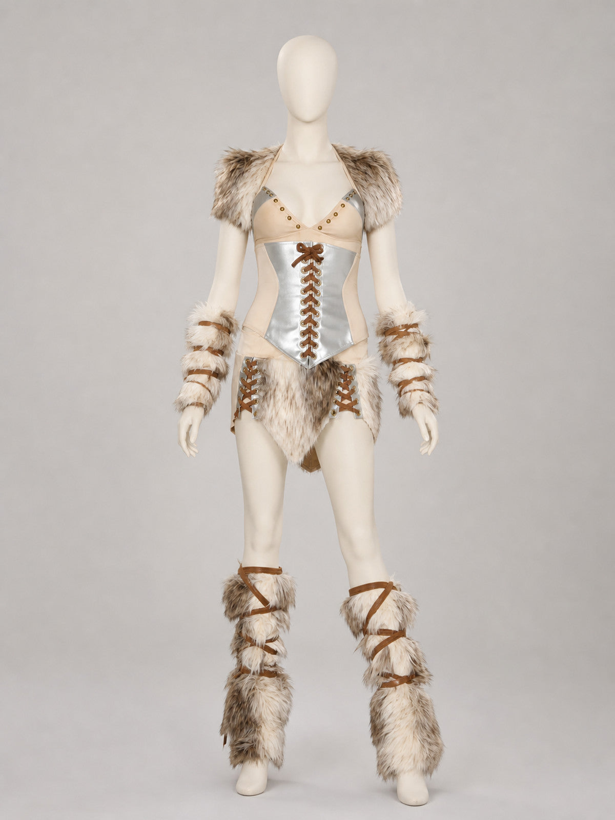 Historical Viking Costume with Horned Headwear