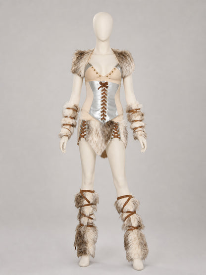 Historical Viking Costume with Horned Headwear