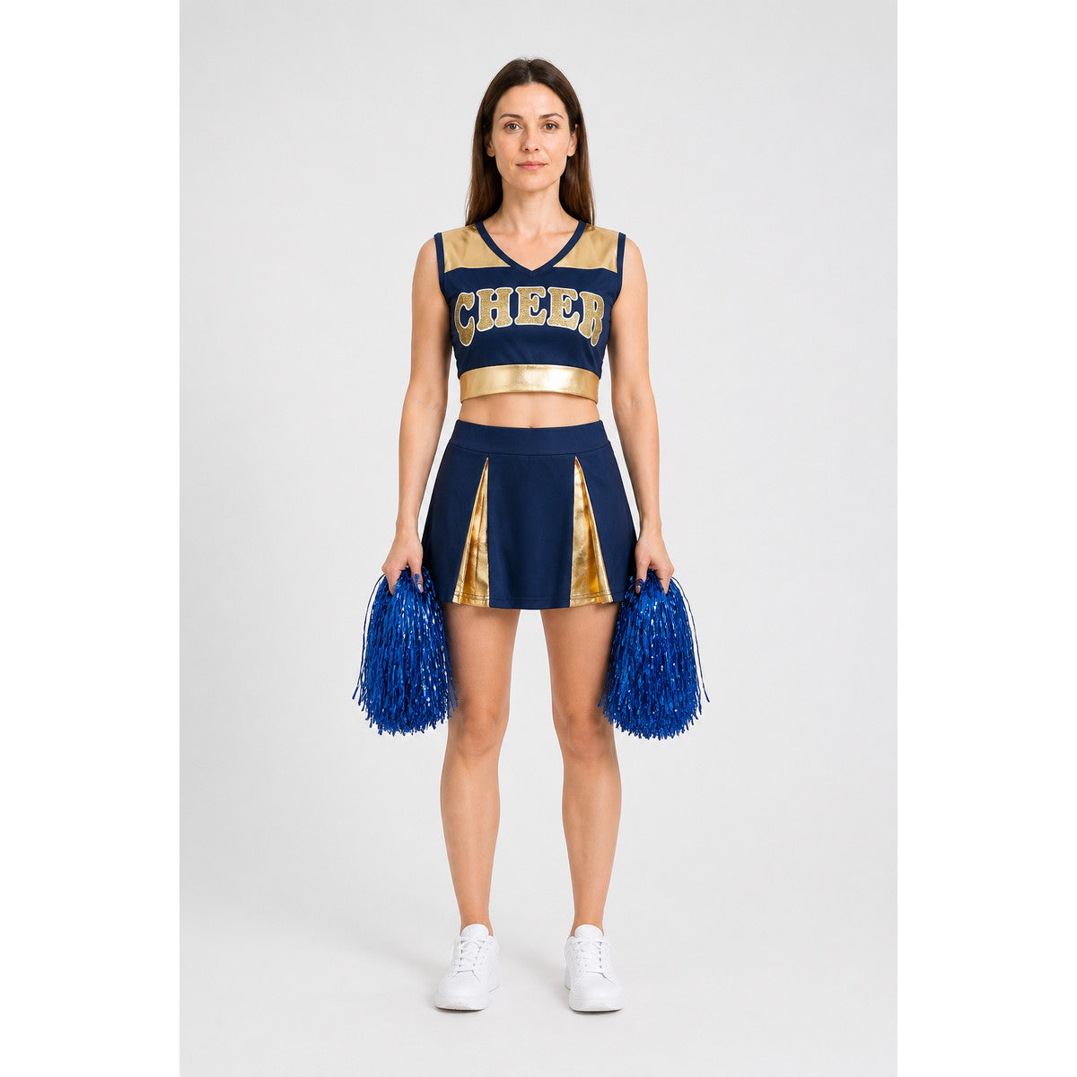 CHEER Cheerleading Outfit, Top and Skirt, Navy Blue main product view