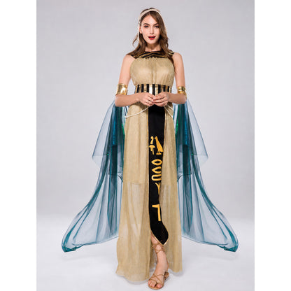 Cleopatra Cosplay Costume with Dress and Cape