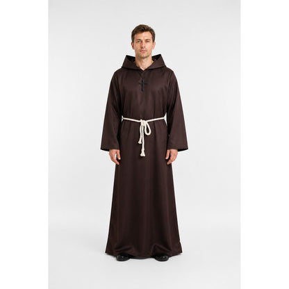 Long Brown Hooded Religious Robe main product view