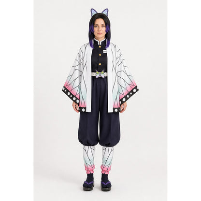 Shinobu Kochou Cosplay Costume with Cape and Wig main product view