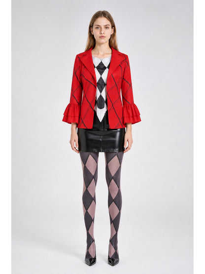 Harley Quinn Cosplay Costume with Jacket, Top, and Skirt main product view