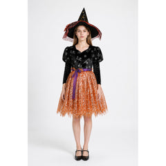 Halloween Dress with Full Skirt and Hat