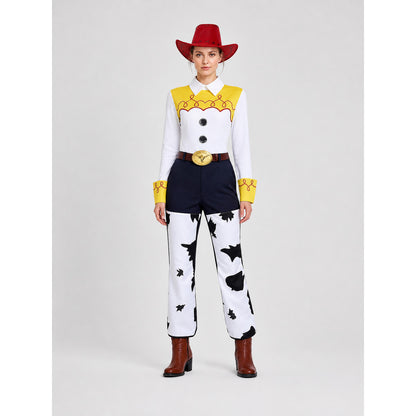Jessie Cowboy Costume with Hat and Belt on-model view