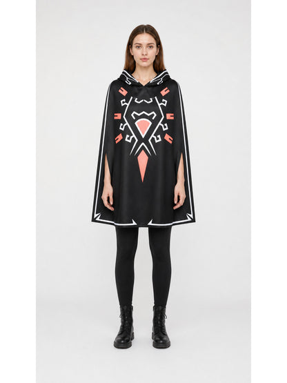 Hooded Cape with Geometric Pattern main product view