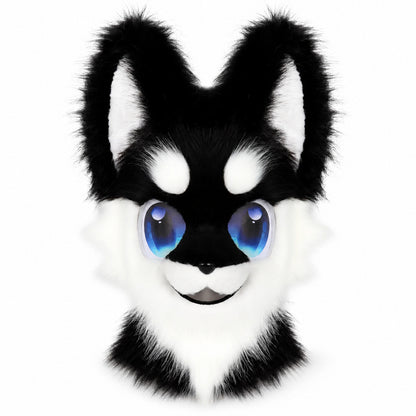 Animal Head Mask Furry Fursuit Plush Dog Fox Masks for Parties Cosplay Costume Accessory